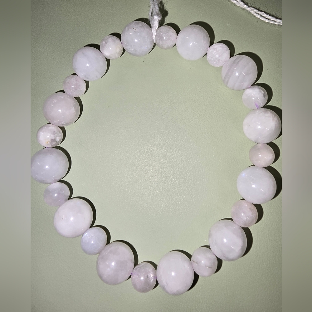 10mm High Quality Moonstone With 6mm Blue Moonstone Bracelet ON SALE